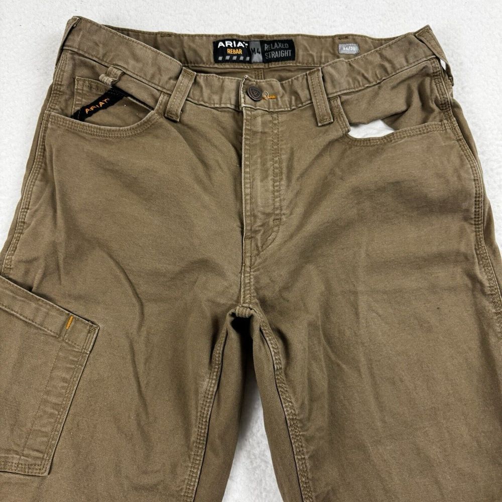 Ariat Pants Men's 34x30 Brown Rebar M4 Durastretch Relaxed Straight Workwear